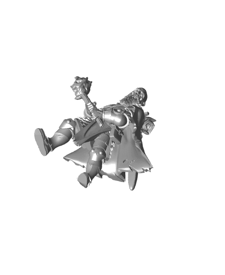 Human Male Paladin Mace - With Free Dragon Warhammer - 5e DnD Inspired for RPG and Wargamers 3d model