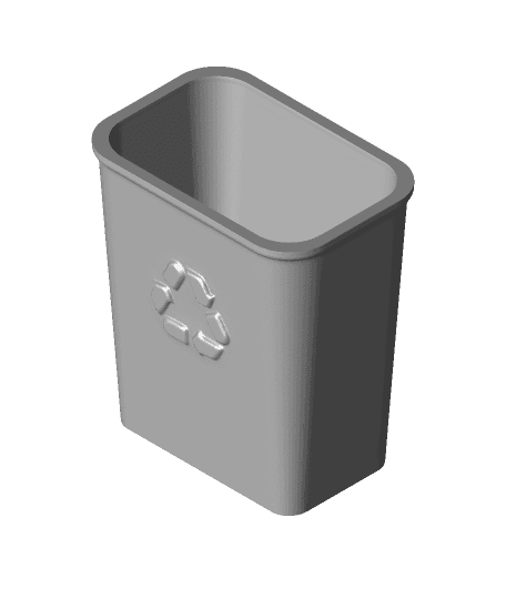 Mini Desktop Classic Recycling Bin 3d model