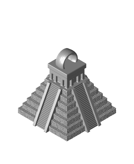 Aztec temple keychain 3d model