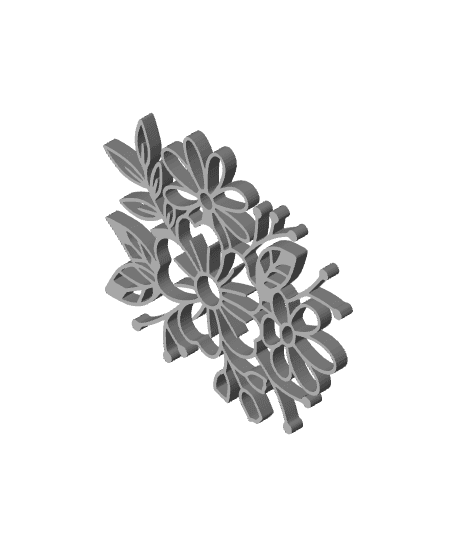 flower boquet wall art minimalist wall decor daisies decoration 3d model