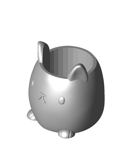 Kawaii Bunny Pencil Pot and Planter BackToSchool 3d model