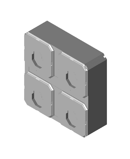 2x2x0.75 - Curved - Divided Bin - Multibin Insert 3d model