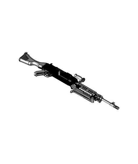 M240 Machine Gun 3d model