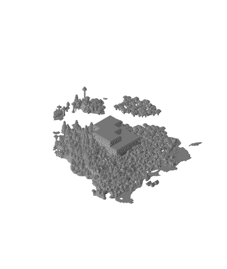 Minecraft Mansion Island III 3d model