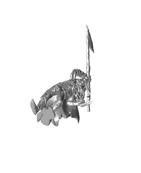 Githyanki Male Barbarian - With Free Dragon Warhammer - 5e DnD Inspired for RPG and Wargamers 3d model