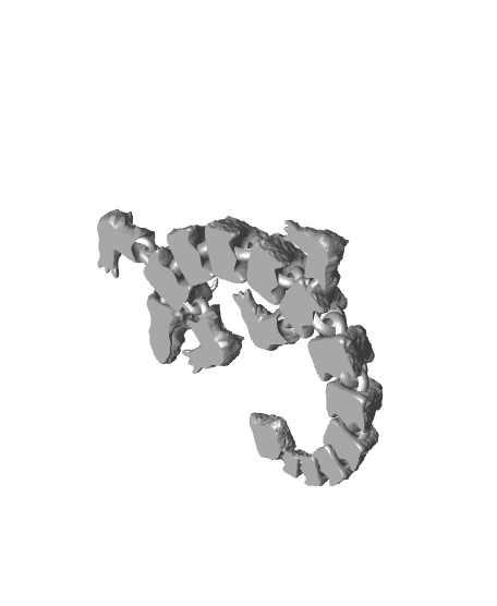 Rock Dragon - print in place - Flexi Fidget Toy - articulated 3d model