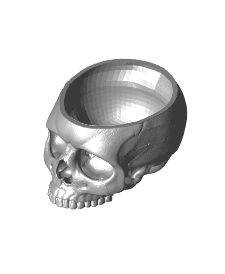 Skull Planter with Jaw drip container stand 3d model