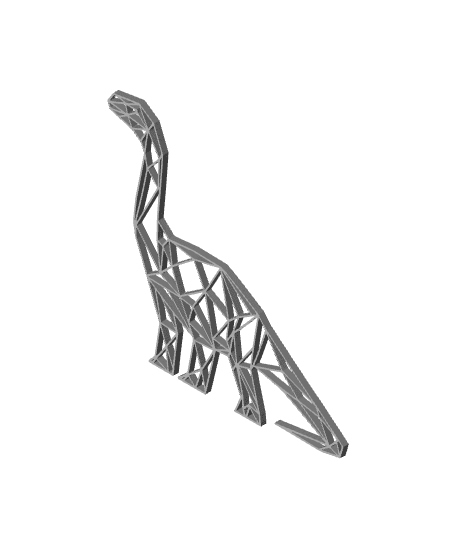 Geometric Diplodocus dinosaur Wallart 3d model