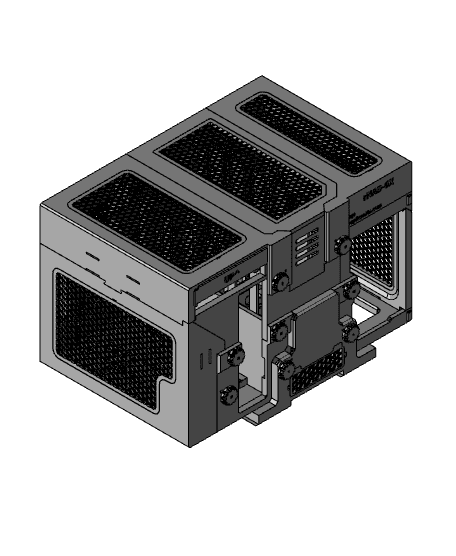 rNAS-6X - A Completely 3d Printable and Toolless PC NAS Case 3d model