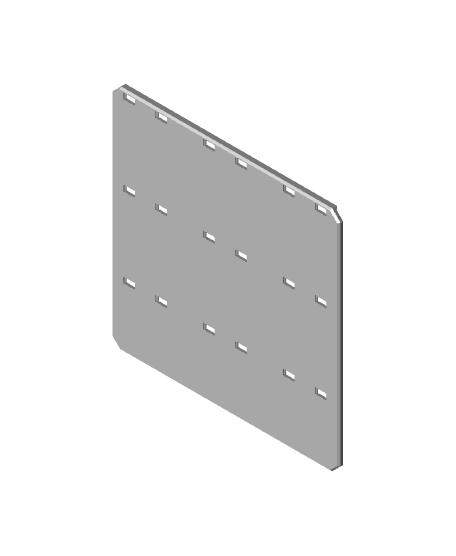 3x3H - Full Holes - Multibin Drawer Faceplate 3d model