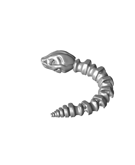 Sleek-Eyed Bone Snake (Loose) - Articulated Snap-Flex Fidget 3d model