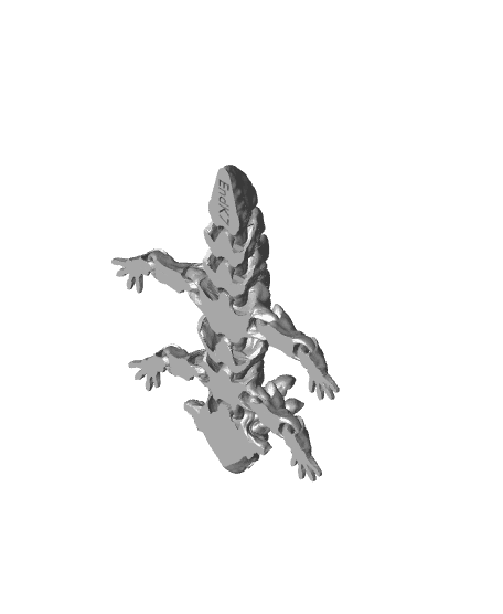 Cute Axolotl Keychain - articulated - Print in Place - No Supports 3d model