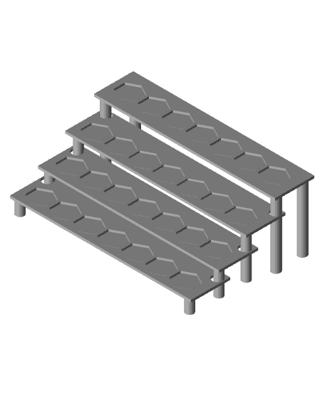 4 Tier Dice Display Shelf 3d model