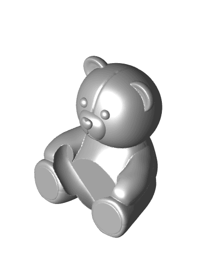 Teddy Bear with Heart Fuzzy Skin / Keychain / Ornament 3d model