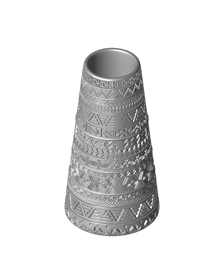 Aztec Pattern -Taper Vase 3d model