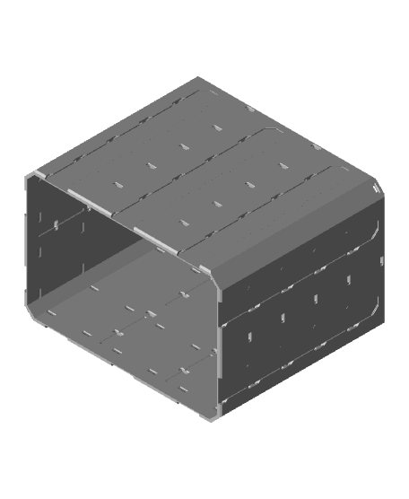 3x2x2·5 - Topped Multipoint Rail - Pop-In Bin Extension 3d model