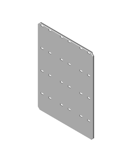 3x4H - Full Holes - Multibin Drawer Faceplate 3d model