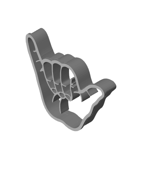 Shaka Sign Cookie Cutter, Biscuit Cutter 3d model