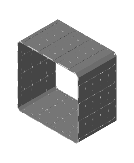 4x4x2·5 - Topped Multipoint Rail - Pop-In Bin Extension 3d model