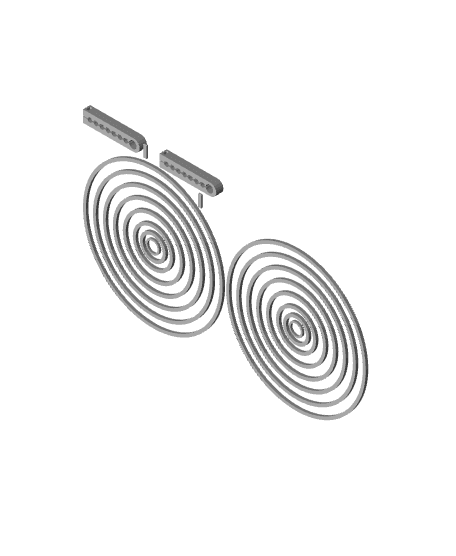 7 rings earrings (Large and small) 3d model