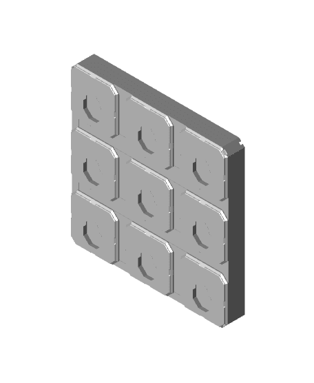 3x3x0.5 - Divided Bin - Multibin Insert 3d model