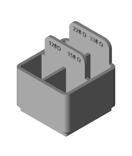 Gridfinity - Resistors - 120Ω, 150Ω, 220Ω, 330Ω 3d model