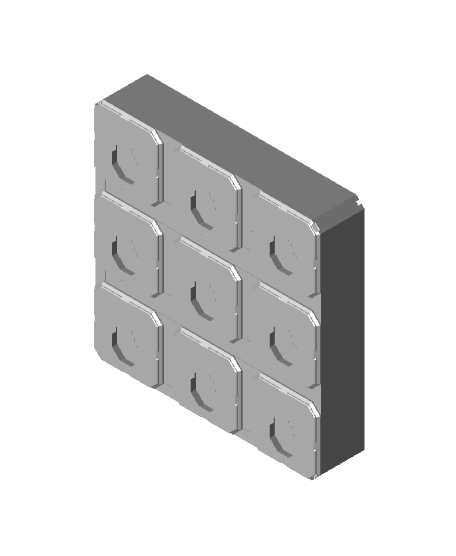 3x3x0.75 - Curved - Divided Bin - Multibin Insert 3d model