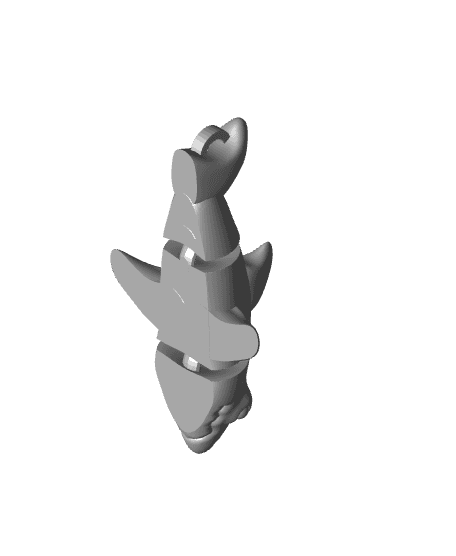 Flexi Shark key chain - articulated - print in place  3d model