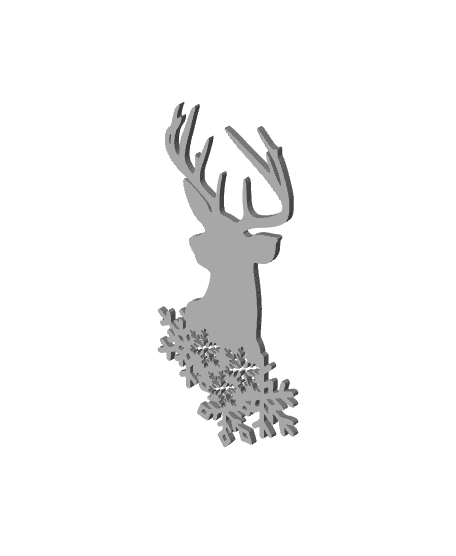 christmas deer wall art snowflakes wall decor winter decoration 3d model