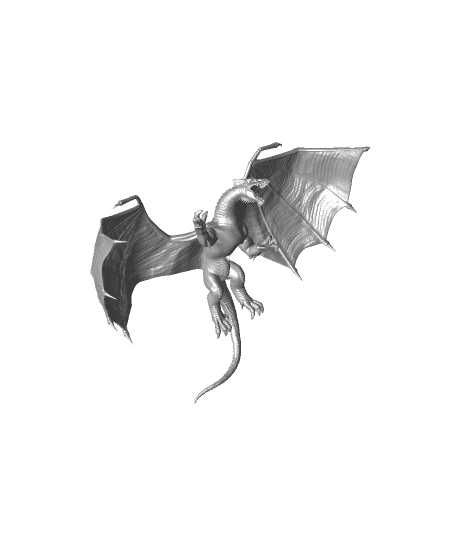 White Dragon Young Flying 3d model