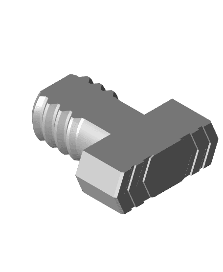 18 mm Mid Thread, Plain Head, Shank T-Bolt 3d model