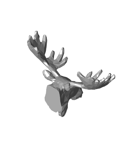  Low Poly Moose Head 3d model