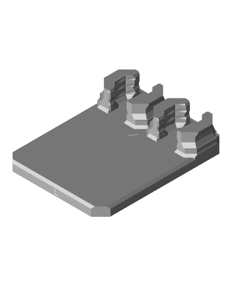 Horizontal Dual Snaps (DS Part A) - Small Command Strip Mount 3d model