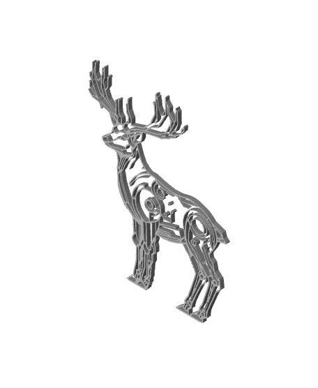 Robo Reindeer Line Art 3d model