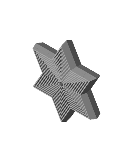 print in place 6 pointed collapsing star 3d model