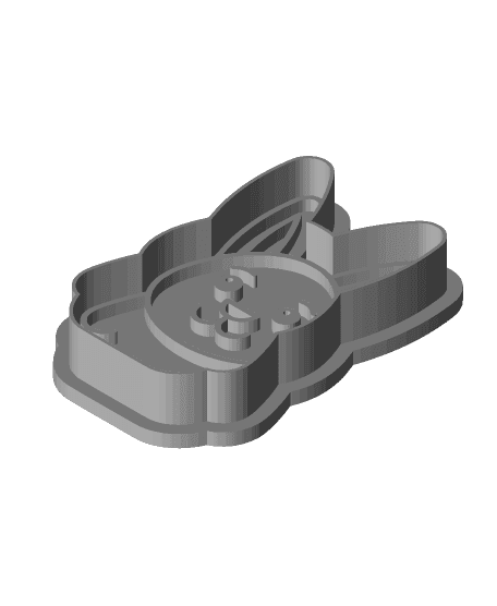 cookie cutter bunny - cutter and stamp 3d model