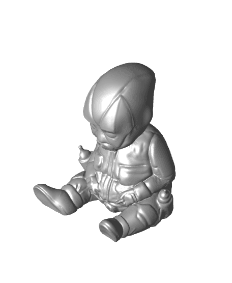 Baby Deadpool 3D Print File | Marvel Superhero Collectible (SUPPORTLESS) 3d model