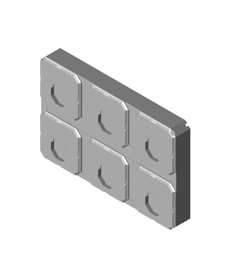 3x2x0.5 - Divided Bin - Multibin Insert 3d model