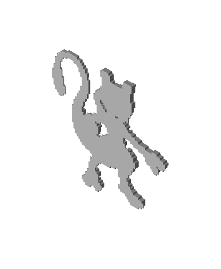 Mewtwo - Single Extruder no AMS Multicolour Pixel Art 3d model
