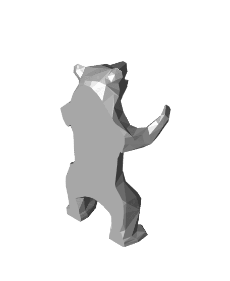 Low Poly Aggressive Bear Fridge Magnet 3d model