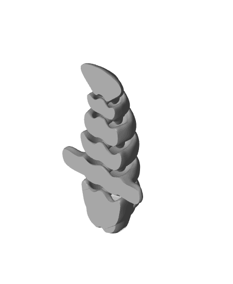 Manatee Solid Flippers Keychain 3d model