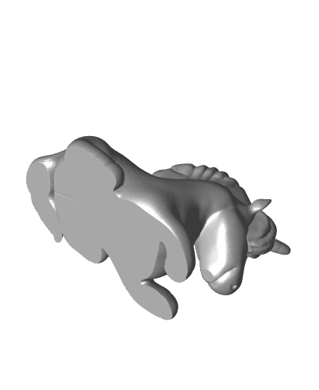 Sleeping unicorn + articulated 3d model