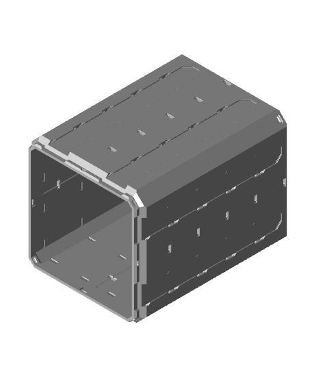 2x2x2.5 - Topped Multipoint Rail - Standard Click-In Multibin Shell Extension 3d model