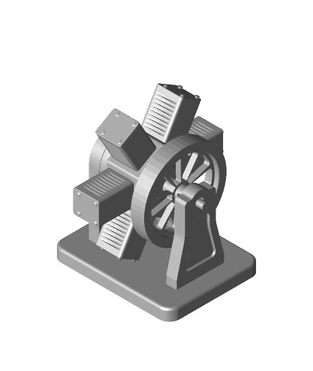 Six Cylinders Radial Engine  3d model