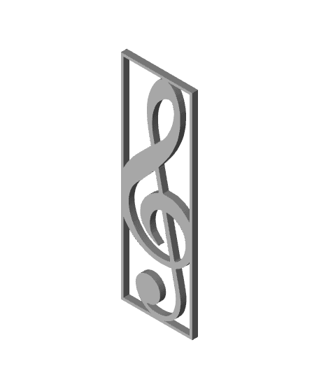 Treble Clef Bookmark 3d model