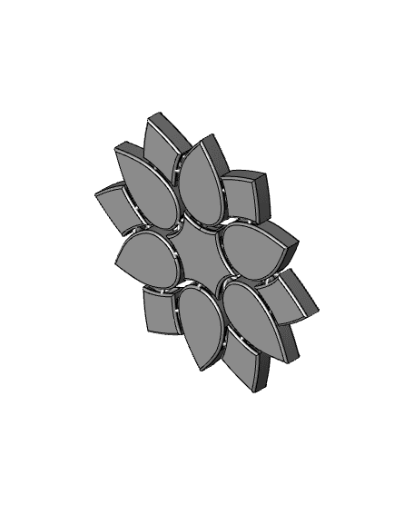 Sunflower Coaster (Articulating) 3d model
