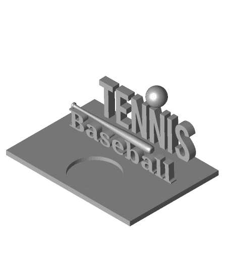 Baseball and tennis trophy tea light 3d model