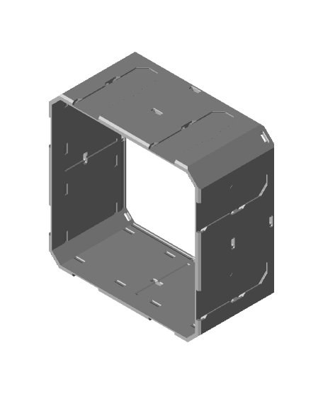 2x2x1 - Topped Multipoint Rail - Pop-In Bin Extension 3d model