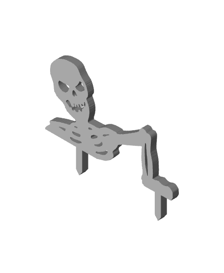 Skeletons coming out of the ground 3d model