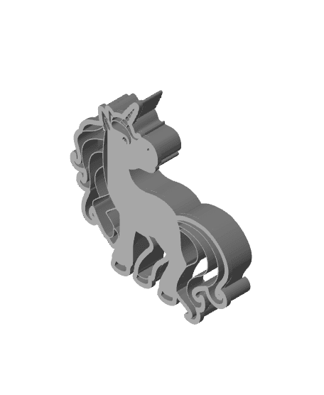 Unicorn Cookie Cutter, Biscuit Cutter 3d model